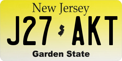 NJ license plate J27AKT