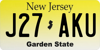 NJ license plate J27AKU