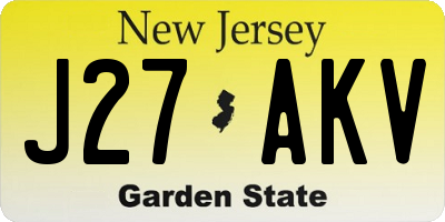NJ license plate J27AKV