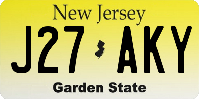 NJ license plate J27AKY