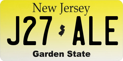 NJ license plate J27ALE