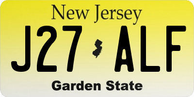 NJ license plate J27ALF