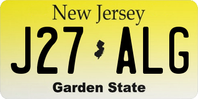 NJ license plate J27ALG