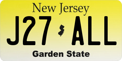NJ license plate J27ALL