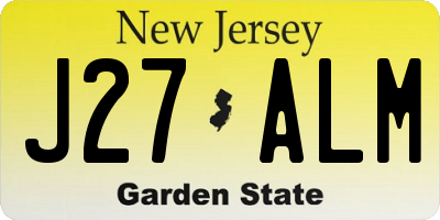 NJ license plate J27ALM