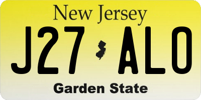 NJ license plate J27ALO