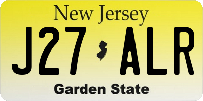 NJ license plate J27ALR