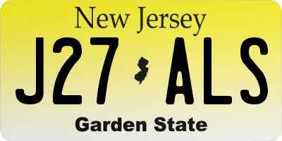 NJ license plate J27ALS