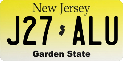 NJ license plate J27ALU