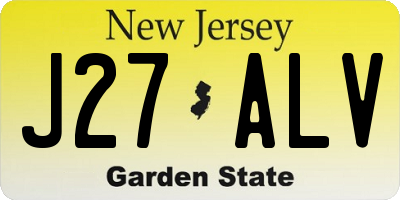 NJ license plate J27ALV