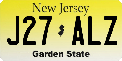 NJ license plate J27ALZ