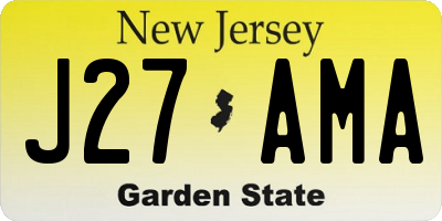 NJ license plate J27AMA
