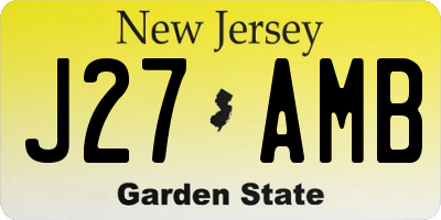 NJ license plate J27AMB