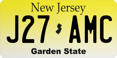 NJ license plate J27AMC