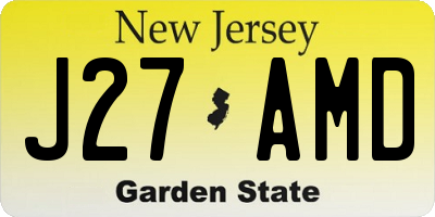 NJ license plate J27AMD