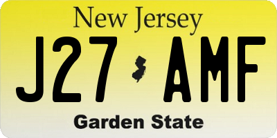 NJ license plate J27AMF