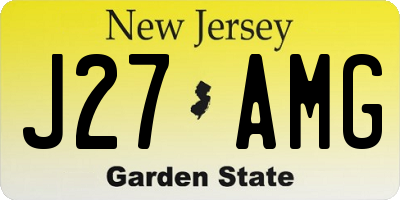 NJ license plate J27AMG