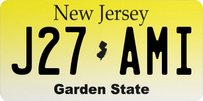 NJ license plate J27AMI