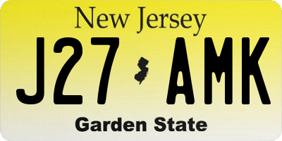 NJ license plate J27AMK