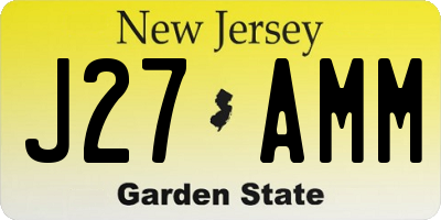 NJ license plate J27AMM
