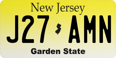 NJ license plate J27AMN