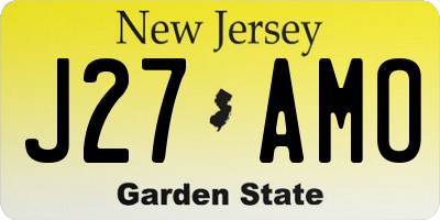 NJ license plate J27AMO