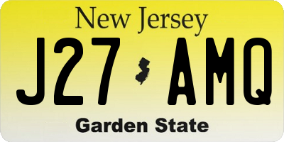 NJ license plate J27AMQ