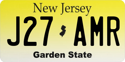 NJ license plate J27AMR