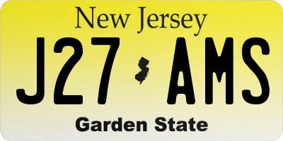 NJ license plate J27AMS
