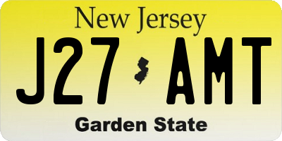 NJ license plate J27AMT