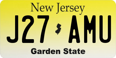 NJ license plate J27AMU