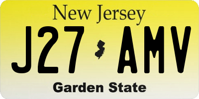 NJ license plate J27AMV