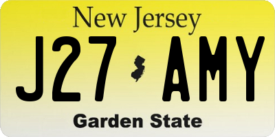 NJ license plate J27AMY