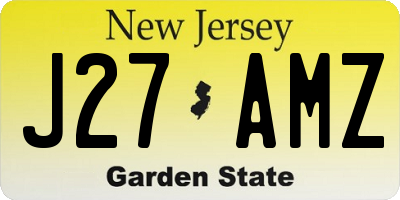 NJ license plate J27AMZ