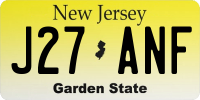 NJ license plate J27ANF