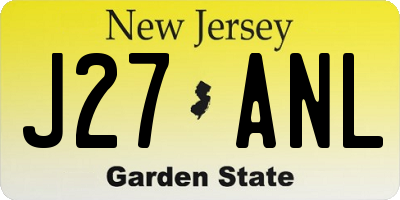 NJ license plate J27ANL