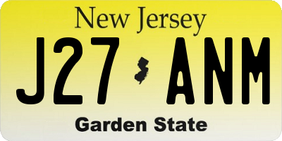 NJ license plate J27ANM