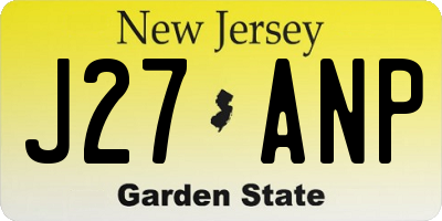 NJ license plate J27ANP