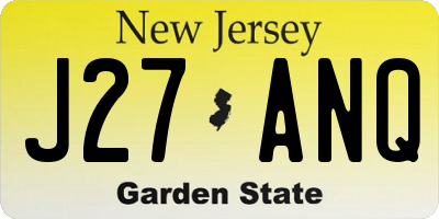 NJ license plate J27ANQ