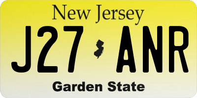 NJ license plate J27ANR
