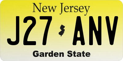 NJ license plate J27ANV