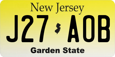 NJ license plate J27AOB
