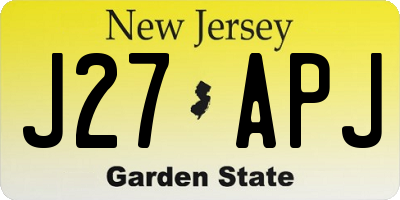 NJ license plate J27APJ