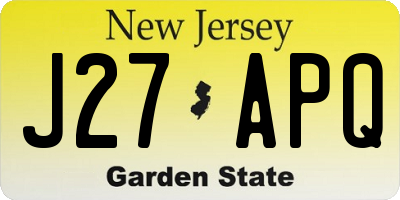NJ license plate J27APQ