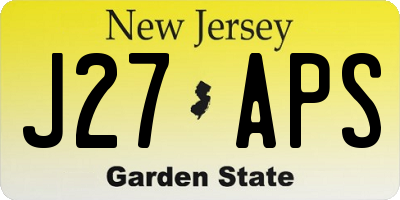 NJ license plate J27APS