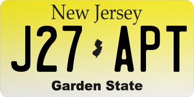 NJ license plate J27APT