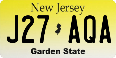 NJ license plate J27AQA