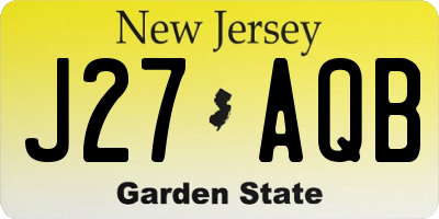 NJ license plate J27AQB