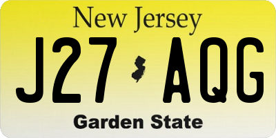 NJ license plate J27AQG