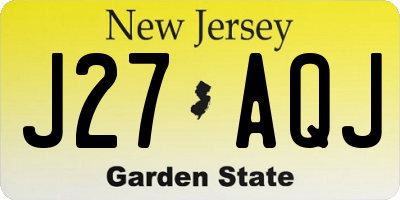 NJ license plate J27AQJ